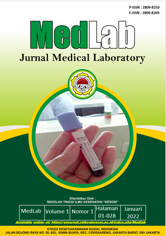 					View Vol. 1 No. 1 (2022): Januari : Jurnal Medical Laboratory
				